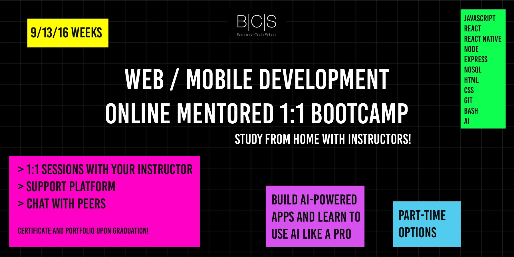 Online Web / Mobile Development Bootcamp in Barcelona Code School